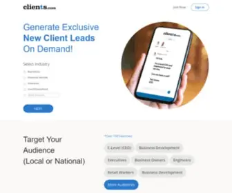 Clients.com(Generate New Clients Quickly and Easily) Screenshot