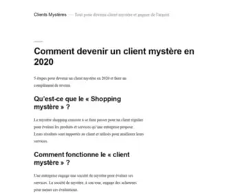 Clientsmysteres.fr(Client mystère) Screenshot