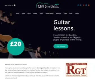 Cliffsmithguitarlessons.co.uk(Guitar Lessons in London) Screenshot