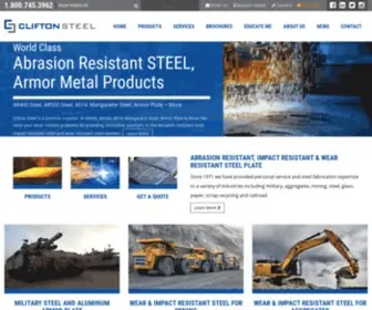Cliftonsteel.com(AR400 & AR500 Steel Plate) Screenshot
