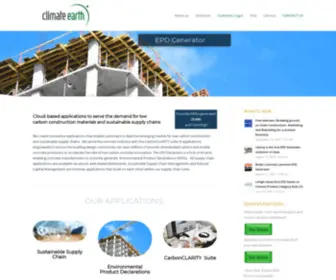 Climateearth.com(All Digital EPDs for Low Carbon Construction) Screenshot