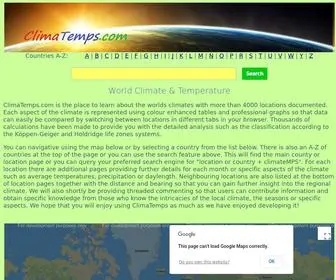 Climatemps.com(Average Weather and Climate guide with graphs and analysis of average temperatures) Screenshot