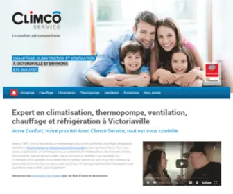 Climcoservice.ca(Expert en climatisation et thermopompe à Victoriaville) Screenshot