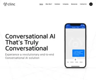 Clinc.com(Conversational AI Platform For Enterprise) Screenshot