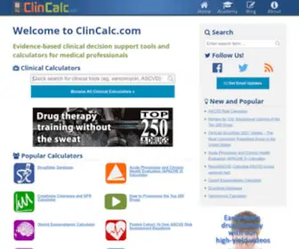 Clincalc.com(Clinical tools and calculators for medical professionals) Screenshot