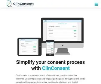 Clinconsent.com(Simplified eConsent Products) Screenshot