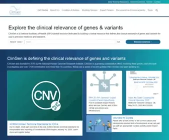Clinicalgenome.org(ClinGen) Screenshot