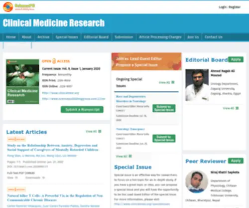 Clinicalmed.org(Journal Home) Screenshot