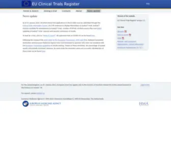 Clinicaltrialsregister.eu(Update) Screenshot