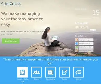 Cliniclicks.com(We make managing your therapy practice easy with more time to focus on what matters most) Screenshot