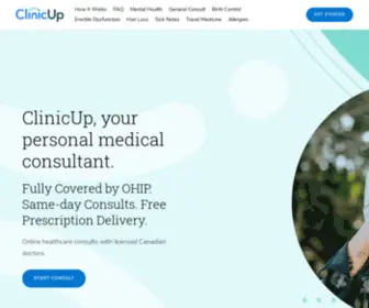 Clinicup.ca(Your personalized online healthcare service) Screenshot