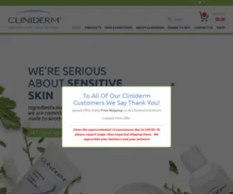 Cliniderm.ca(Cliniderm products for all sensitive skin) Screenshot
