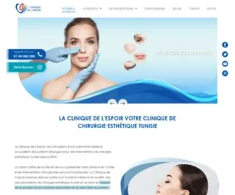 Clinique-Espoir-Tunisie.com(Chirurgie esthetique Tunisie Prix Clinique de L'espoir tarifs tout compris) Screenshot