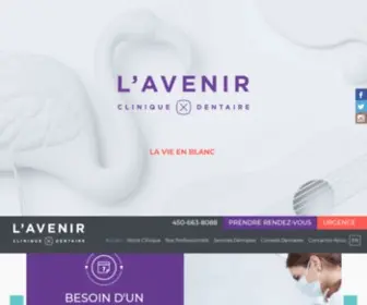 Cliniqueavenir.com(Bienvenue à l'Avenir Clinique Dentaire à Laval) Screenshot