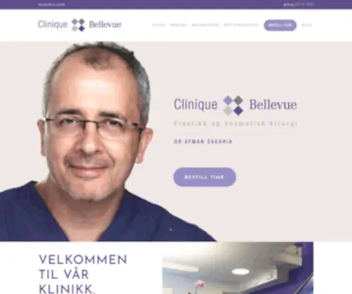 Cliniquebellevue.no(Plastikk og Kosmetisk kirurgi Stavanger) Screenshot