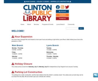 Clintonpubliclibrary.us(Clinton Public Library) Screenshot