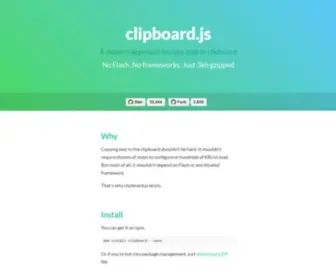 Clipboardjs.com(Copy to clipboard without Flash) Screenshot