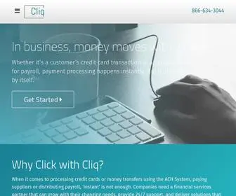 Cliq.com(Credit card processing) Screenshot