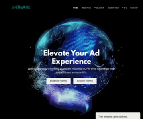 Cliqadz.com(Ad Network for Publishers) Screenshot