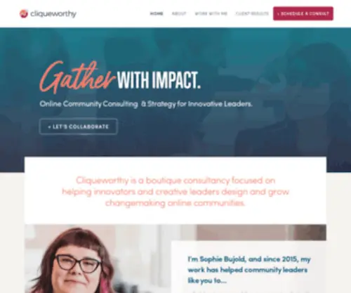 Cliqueworthy.com(Community Consulting & Strategy) Screenshot