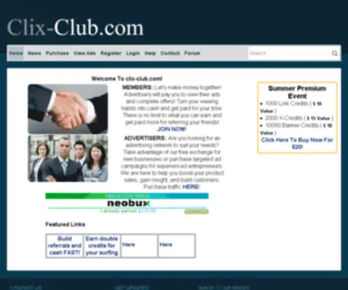 Clix-Club.com(Advertise) Screenshot