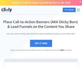 Clix.ly(Convert web traffic into clients by adding Sticky Bars and Lead Funnels to outside links) Screenshot