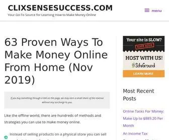 Clixsensesuccess.com(63 PROVEN Ways To Make Money Online From Hom) Screenshot