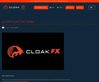 Cloakfx.com(CloakFX Shutting Down) Screenshot