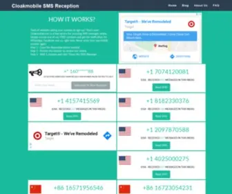 Cloakmobile.com(Receive SMS Online) Screenshot