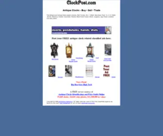 Clockpost.com(Antique Clock Classifieds) Screenshot