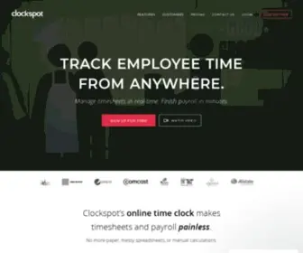 Clockspot.com(Online time clock and web) Screenshot