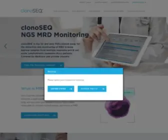 Clonoseq.com(ClonoSEQ NGS MRD Monitoring) Screenshot