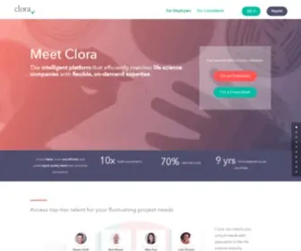 Clora.com(Connecting the Life Science Community) Screenshot