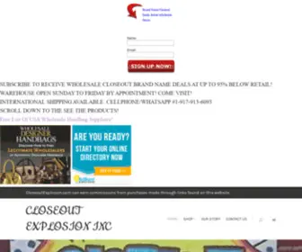 Closeoutexplosion.com(New York wholesale closeout business) Screenshot