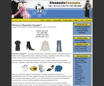 Closeoutsconcepts.com(Closeout merchandise) Screenshot