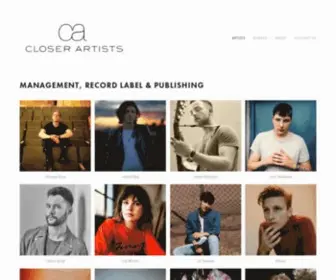 Closerartists.co.uk(Closer Artists) Screenshot