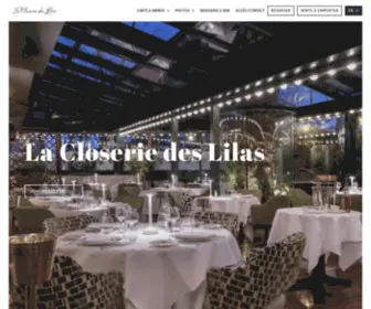 Closeriedeslilas.fr(Bienvenue sur le site du restaurant La Closerie des Lilas à Paris) Screenshot