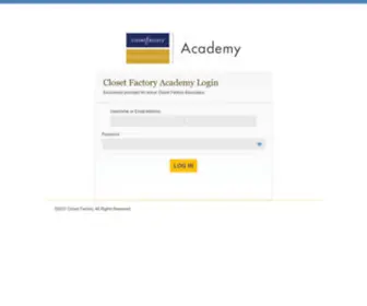 Closetfactoryacademy.com(Log In ‹ Closet Factory Academy) Screenshot