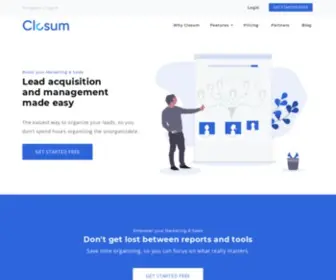 Closum.com(Lead acquisition and management made easy) Screenshot