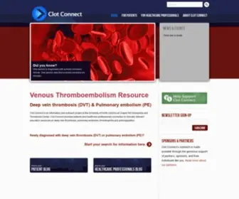 Clotconnect.org(A Clearinghouse for Information about Blood Clots (DVT/)PE) and Clotting Disorders (thrombophilia)) Screenshot