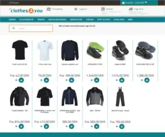 Clothes2You.dk(Arbejdstøj til erhvervslivet) Screenshot