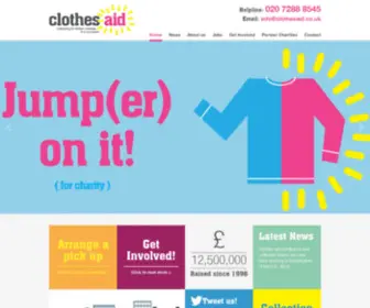 Clothesaid.co.uk(Collecting for British charities is in our jeans) Screenshot