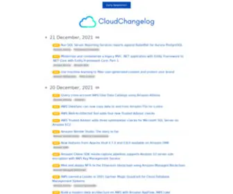 Cloudchangelog.com(Get daily updates from Azure) Screenshot
