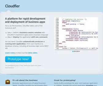 Cloudfier.com(A platform for rapid development and deployment of business apps) Screenshot