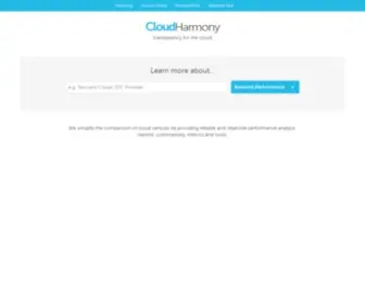 Cloudharmony.com(Cloud computing) Screenshot