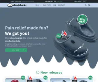 Cloudsharks.co(The shark slides made for comfort and style) Screenshot