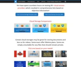 Cloudstorageinfo.org(Independent And Objective Info) Screenshot