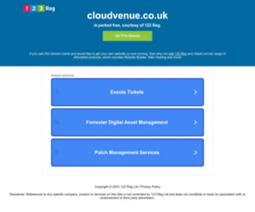 Cloudvenue.co.uk(Cloud Venue) Screenshot