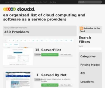 CloudXl.com(An Organized List of Cloud Computing and Software as a Service Providers) Screenshot