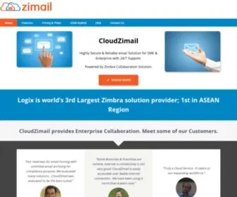 Cloudzimail.com(Cloud based email hosting Service Providers) Screenshot